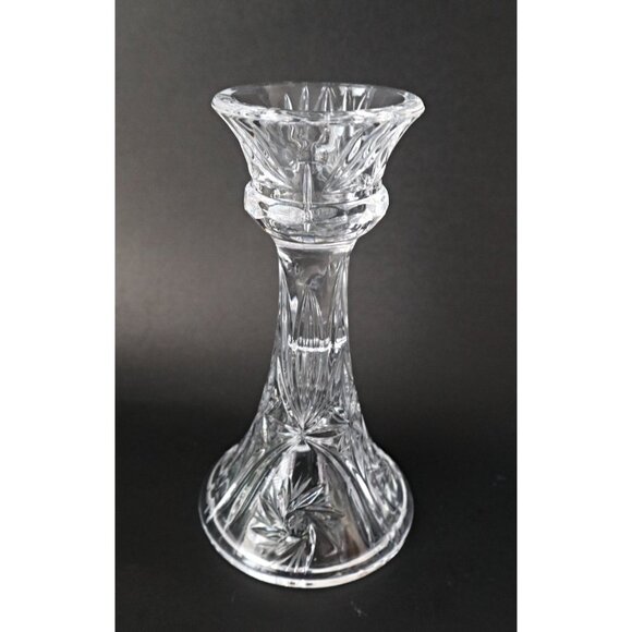 6 Curated Vintage Clear Candlestick Holders Single & Double - Picture 5 of 7